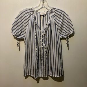 Universal Thread Blue and White Stripe Blouse XS